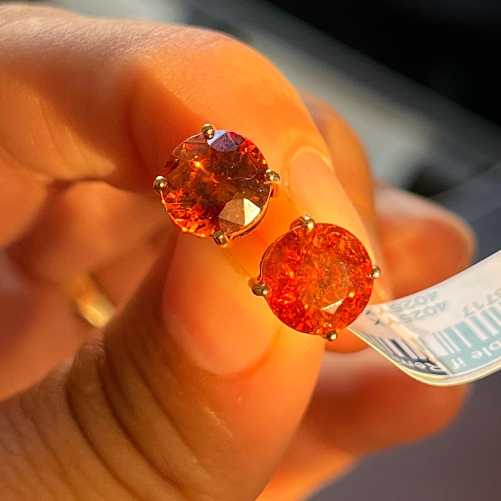 18k gold Amayani Earrings with Natural Sphalerite stones-new with tags!